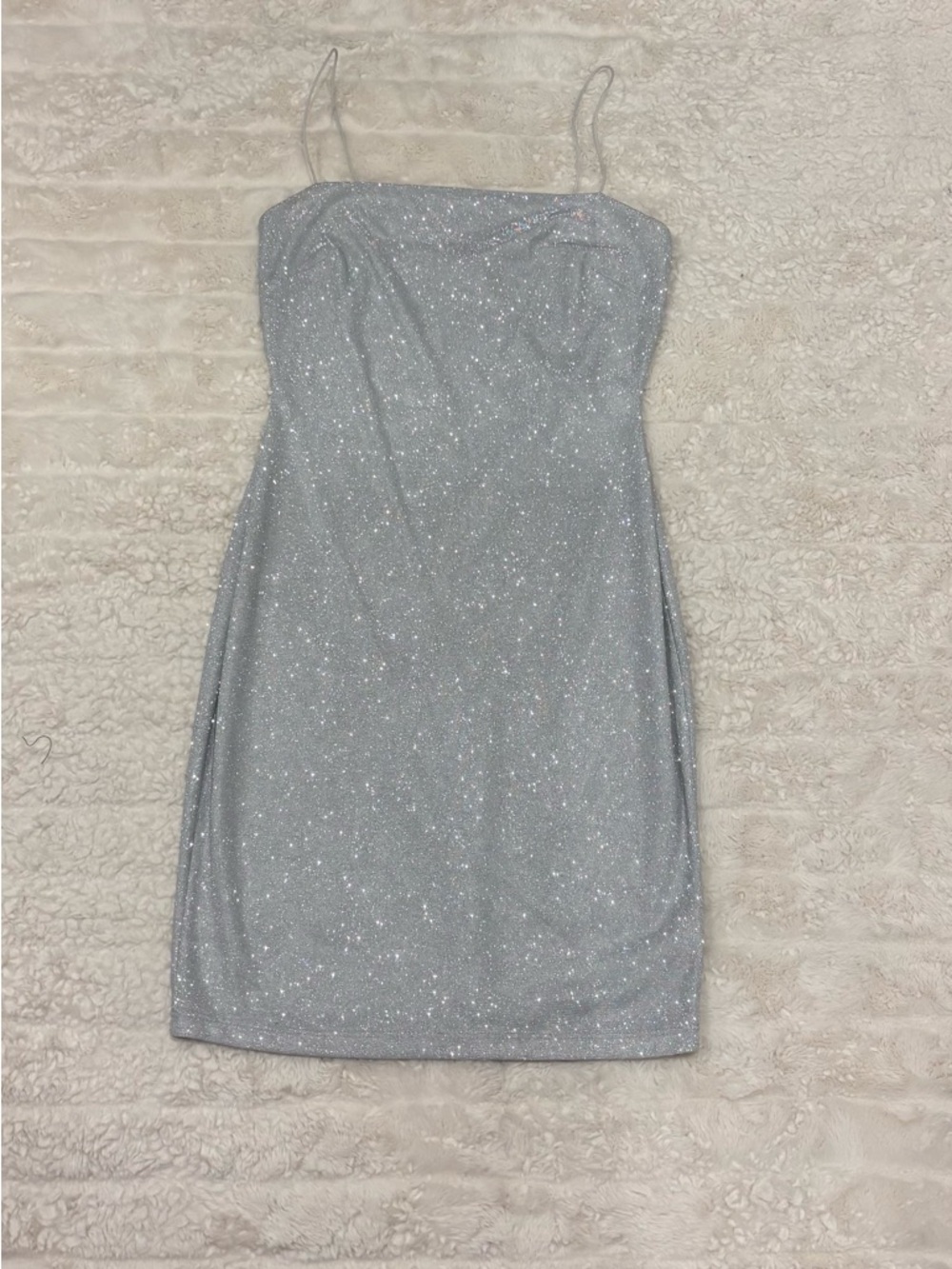 Windsor Silver Sparkle Mini Slip Dress